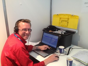 Anthony Simmons at the Media Room Work Desk during Avalon 2013