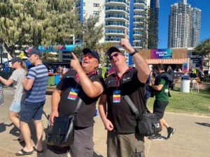 Steve & Grant looking up at the Pacific Airshows Gold Coast 2023 event